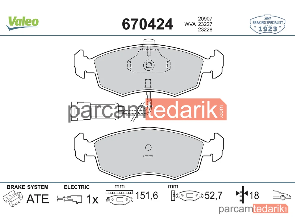 670424 | Fren Balatası — Fiat Palio, Fiat Palio Weekend, Fiat Strada Pick-Up